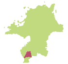 みやま市の地図上の位置