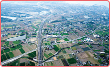東九州自動車道の航空写真