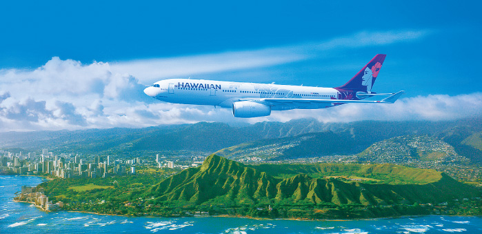 ハワイアン航空の機体の写真