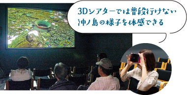3Dシアター鑑賞の様子『3Dシアターでは普段行けない沖ノ島の様子を体感できる』