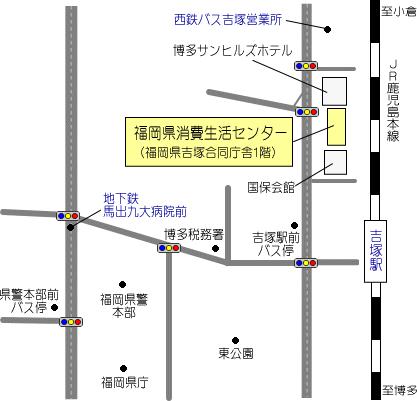 福岡県消費生活センターの地図です