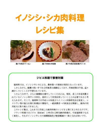 イノシシ・シカ肉料理レシピ集表紙