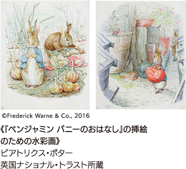 ©Frederick Warne & Co., 2016 《『ベンジャミン バニーのおはなし』の挿絵のための水彩画》ビアトリクス・ポター 英国ナショナル・トラスト所蔵