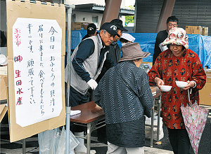 避難所での支援（益城町）の様子