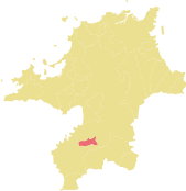 地図上の広川町の位置