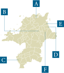 福岡県の山・鉾・屋台行事の分布図