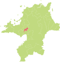 太宰府市の地図上の位置