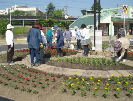 吉富駅前の花壇活動