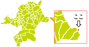 地図上の吉富町の位置