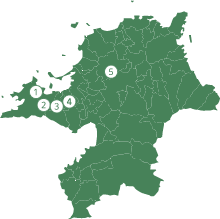 県内の主な王墓分布図