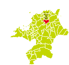 地図上の直方市の位置