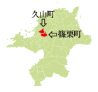 久山町・篠栗町の地図上の位置