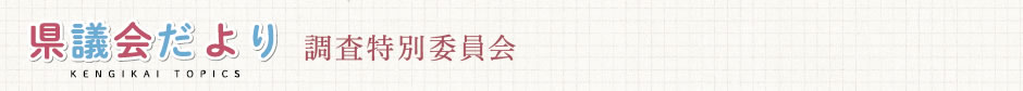 県議会だより 調査特別委員会