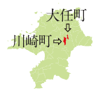 川崎町・大任町の地図上の位置