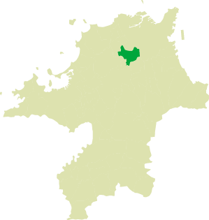 福岡県地図上の直方市の場所