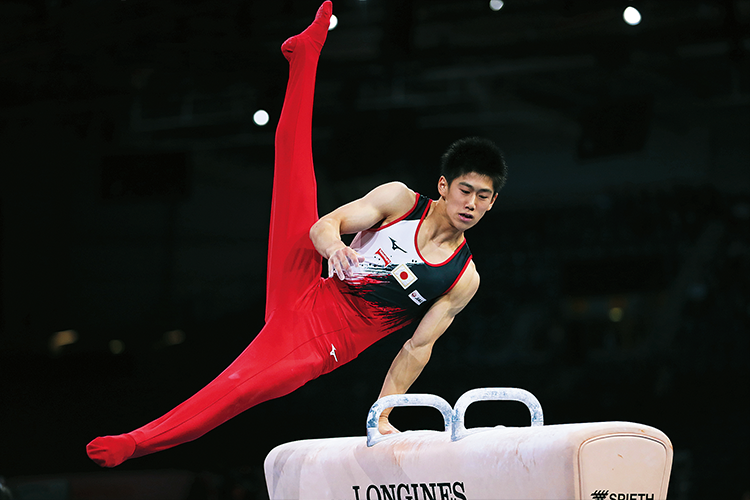 橋本大輝選手のあん馬競技写真