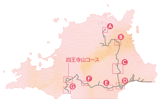 四王寺山コースの略地図