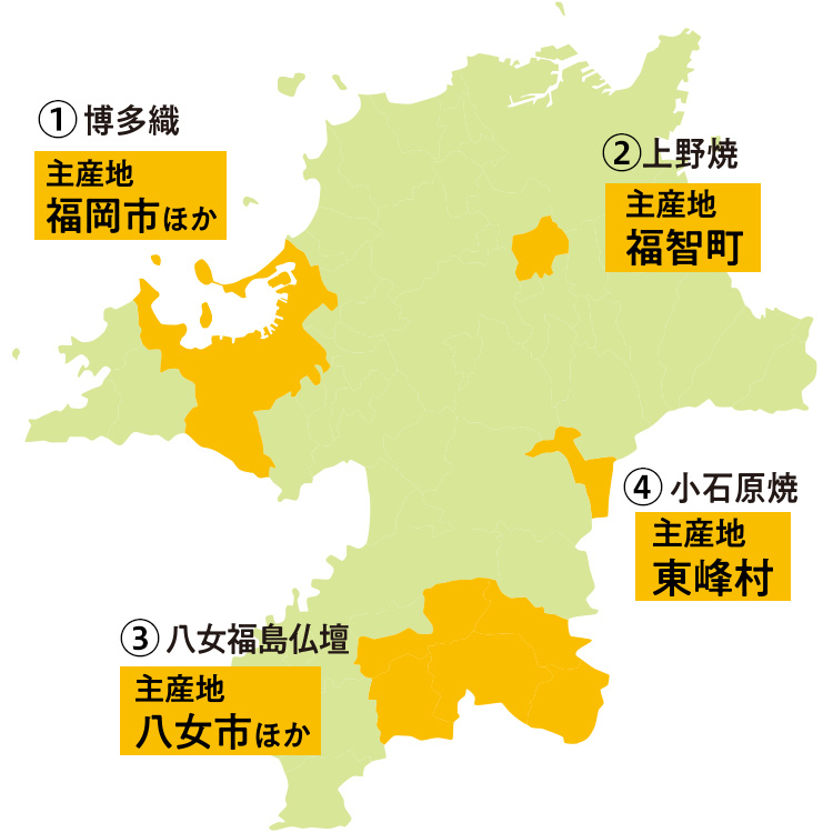福岡県の地図のイラスト