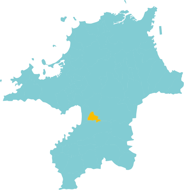 福岡県地図上の大刀洗町
