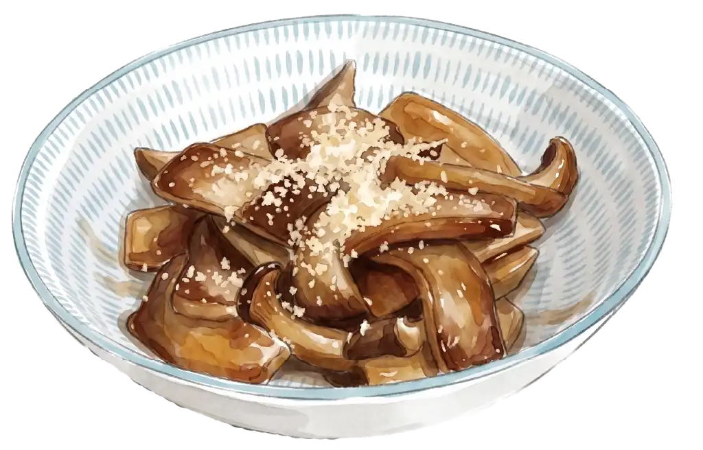 エリンギのバター醤油のイラスト