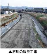 河川の改良工事　画像