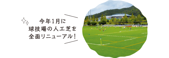 今年1月に球技場の人工芝を全面リニューアル!
