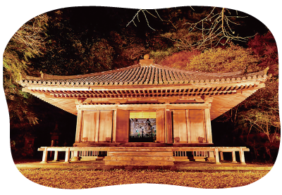 国宝富貴寺 × ライトアップ 写真