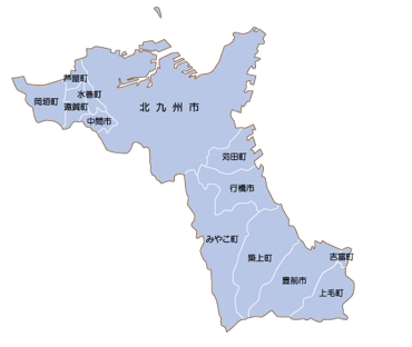 北九州地域の地図