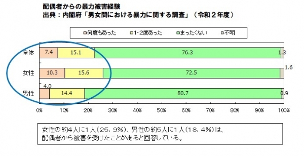 配偶者からの暴力の被害経験