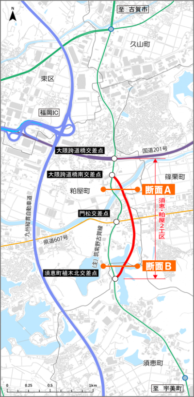 交通量調査を行った場所の位置図です