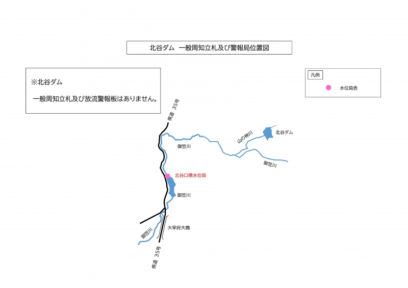 北谷ダム　一般周知立札