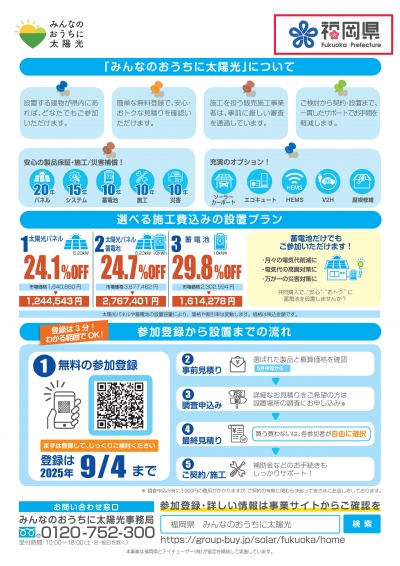 太陽光共同購入チラシ（家庭向け）裏