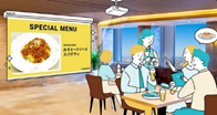飲食店の大型ディスプレイ（イメージ）