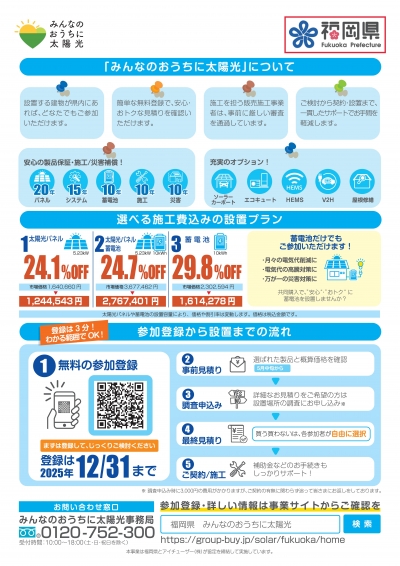 太陽光共同購入チラシ（家庭向け）裏