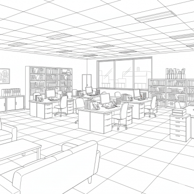 営業所内部全景　参考例１