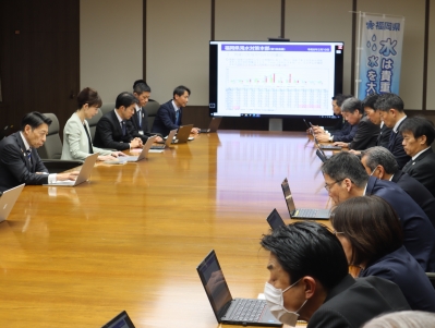 渇水対策本部会議の様子
