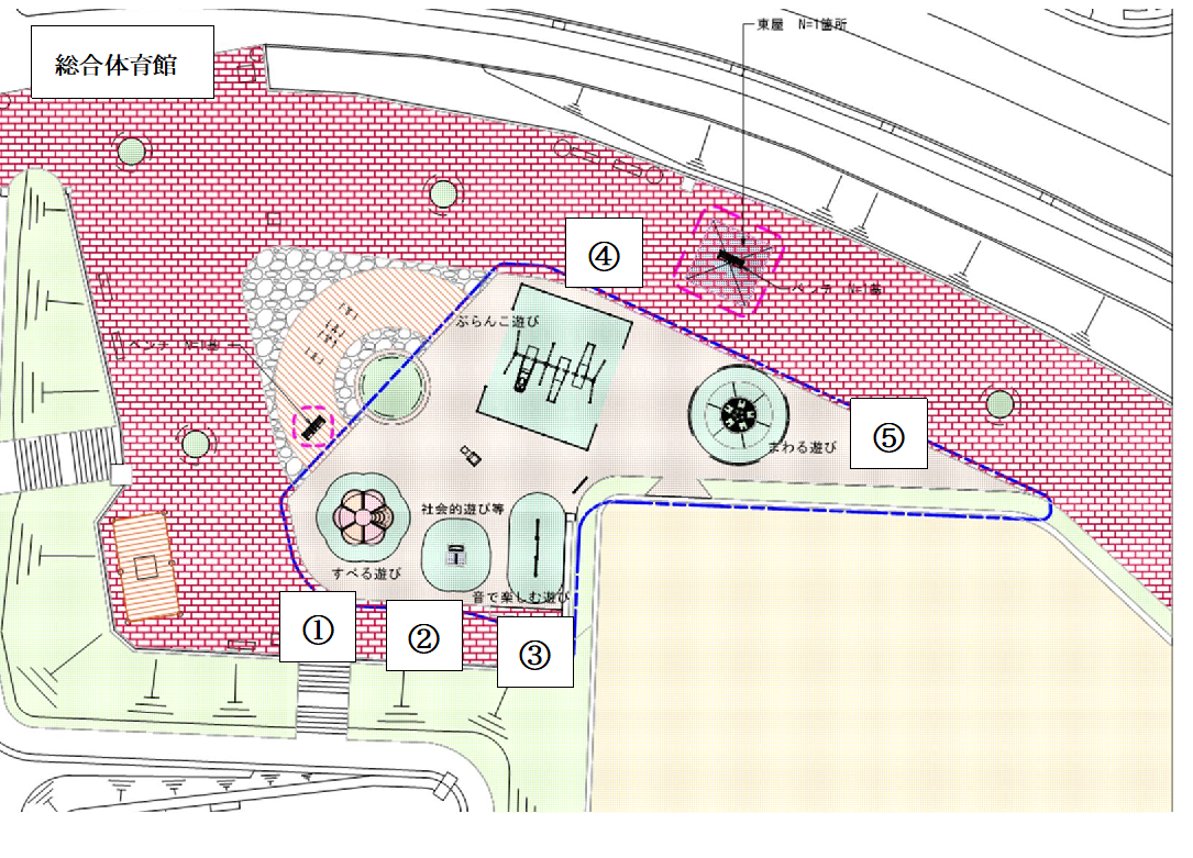 中央公園　遊具平面図