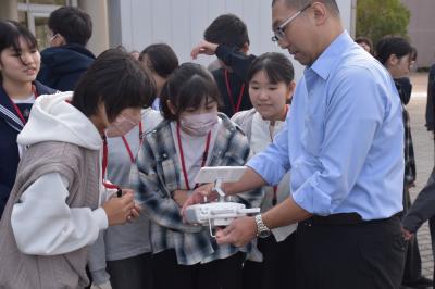 ドローン撮影見学の様子