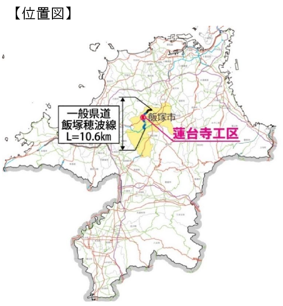 飯塚穂波線の位置図です
