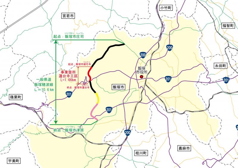 飯塚穂波線の計画図です