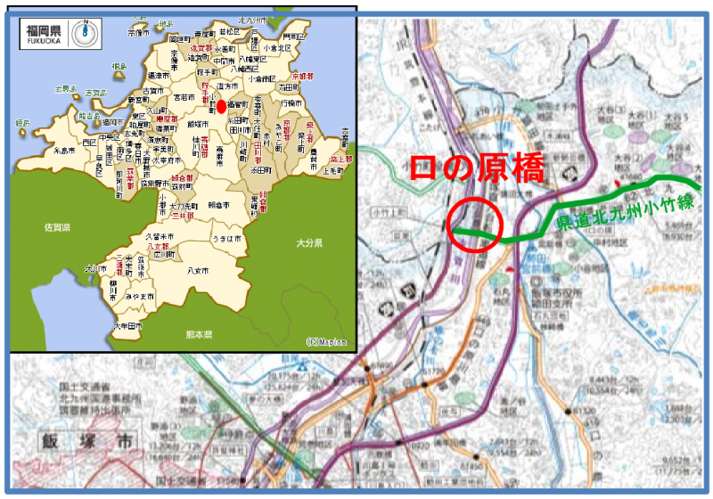 口の原橋の位置図です