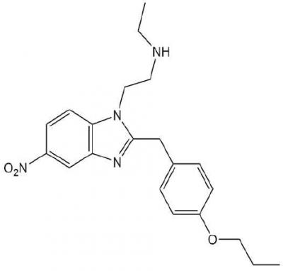 N-Desethyl-protonitazeneの構造式です