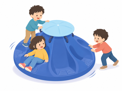 インクルーシブな遊具で遊ぶイメージです