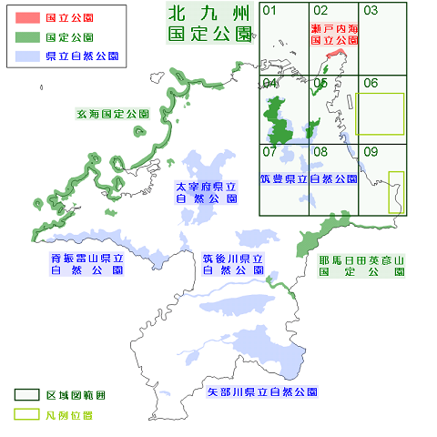 北九州国定公園区域図