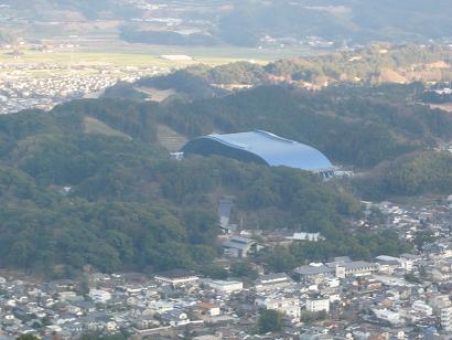 四王寺山焼米ヶ原より見下ろす太宰府天満宮、九州国立博物館
