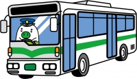 バスを運転するエコトンの絵です。