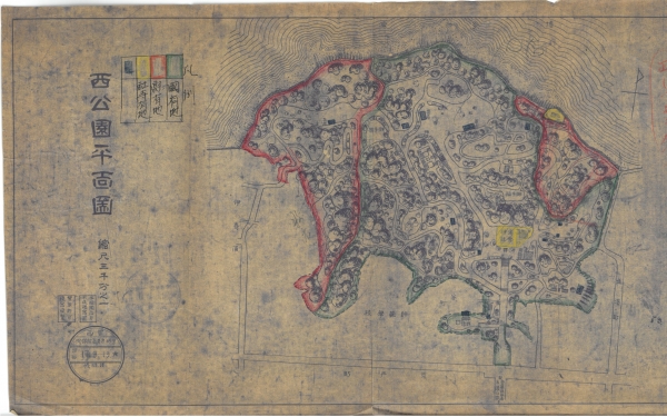 昭和１７年　西公園平面図