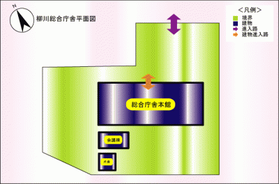 柳川総合庁舎の敷地案内図