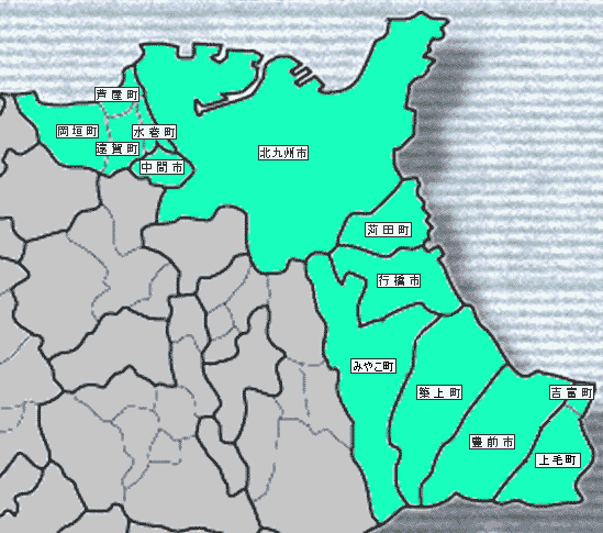 北九州地区の地図