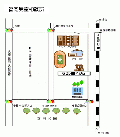 福岡児童相談所の地図です